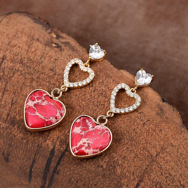 Delicate Love Heart Stud Earrings-Your Soul Place